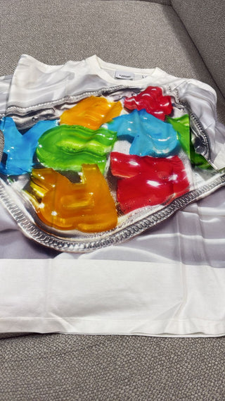 Burberry White Shirt with multicolor Print