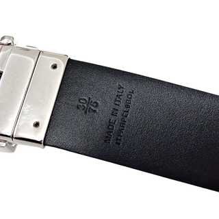 Burberry Reversible Caro Patch Dark Brown Leather Belt with Branded Silver Buckle