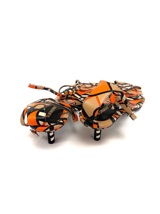 Burberry TB Black Orange Sandals