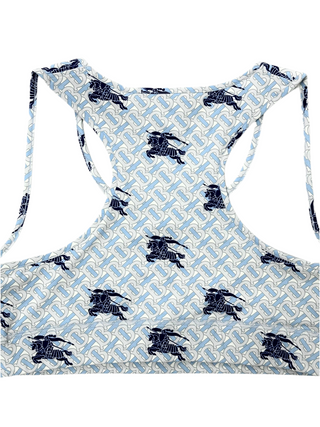 Burberry Iight Blue Crop Top with Iconic Horse Logo
