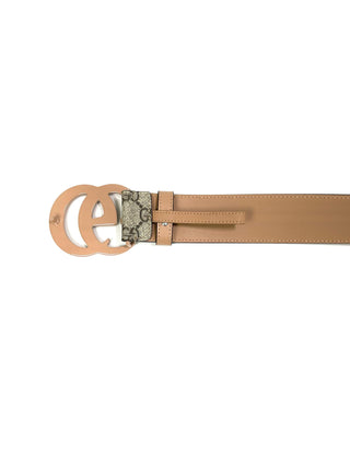 Gucci Beige GG Classic Monogram Leather Belt