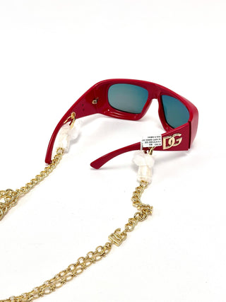 Dolce and Gabbana Therapy Sunglasses with Chain Red
