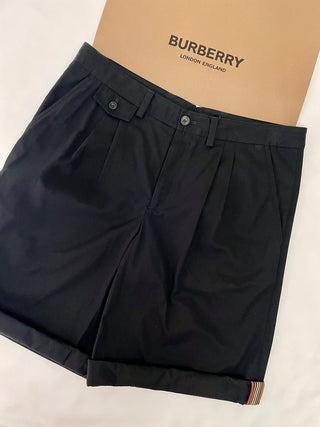 Burberry Black Shorts with Iconic Classic Stripe