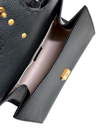 Gucci Black Leather Top Handle Bag