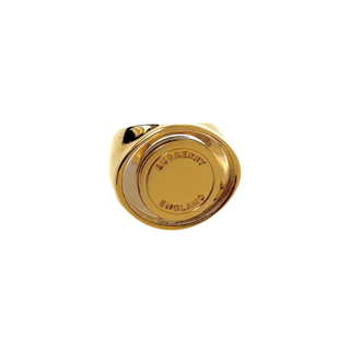 Burberry Gold coated Glas effect round logo ring