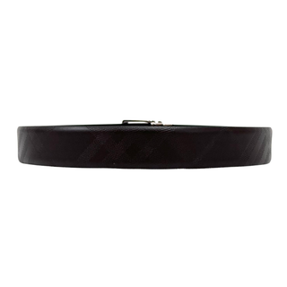 Burberry Reversible Caro Patch Dark Brown Leather Belt with Branded Silver Buckle