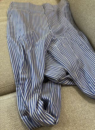 Burberry Blue White Stripes Trouser