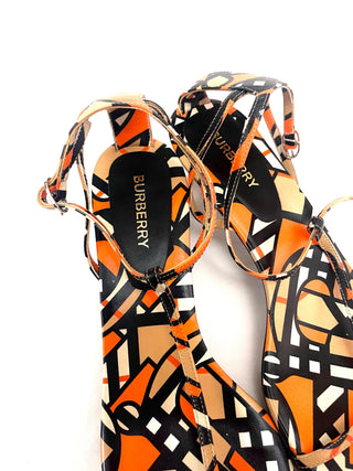 Burberry TB Black Orange Sandals