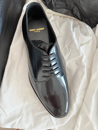 YSL classic black leather business shoes
