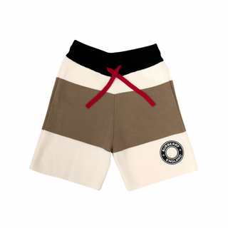 Burberry Beige White with Round Logo Wool Shorts