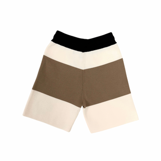 Burberry Beige White with Round Logo Wool Shorts