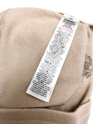 Burberry Beige Cashmere Jogger Pants with Horse Embroidery