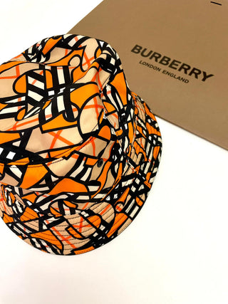 Burberry Orange TB Logo Bucket Hat