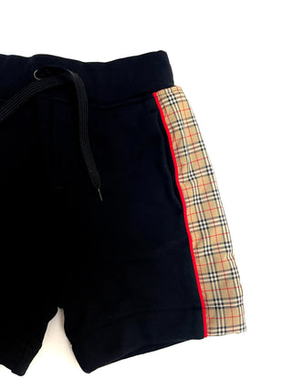 Burberry Black Shorts with Classic Caro Patch on the sides