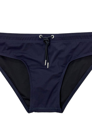 Burberry Navy Blue Swim Briefs with Brand Name Logo in the back