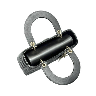 Lady Dior Mettalic Dark Grey Cannage Lambskin