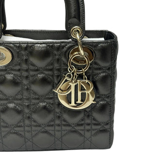 Lady Dior Mettalic Dark Grey Cannage Lambskin