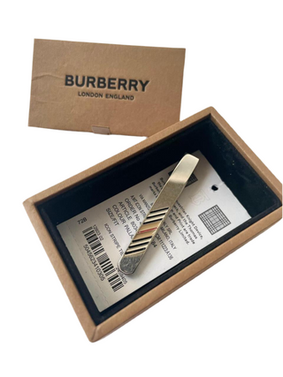 Burberry Classic Design Silver Tie Clip