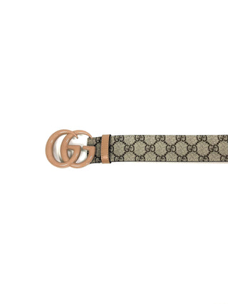 Gucci Beige GG Classic Monogram Leather Belt
