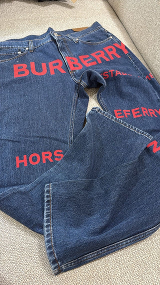 Burberry Denim Jeans with Red Print