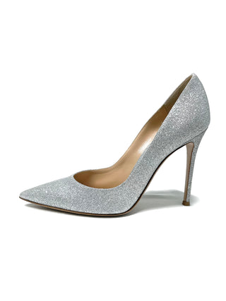 Gianvito Rossi Grey Glitter Heels