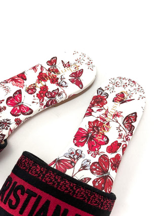 Christian Dior D Way Leather Mules Multicolor