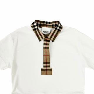 Burberry Classic Vintage Detailed White Polo Dress