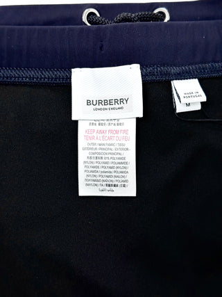 Burberry Navy Blue Swim Briefs with Brand Name Logo in the back