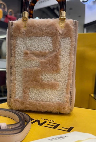 Fendi Fur Beige Sunshine Handbag