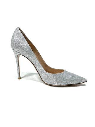 Gianvito Rossi Grey Glitter Heels