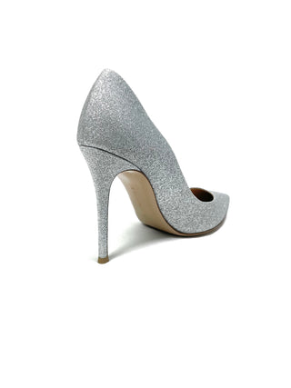 Gianvito Rossi Grey Glitter Heels