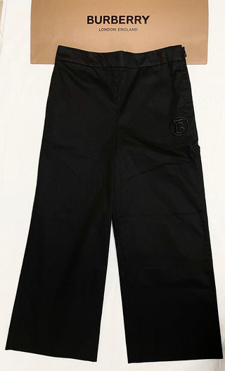 Burberry Black Arianna Trousers with TB Embroidery