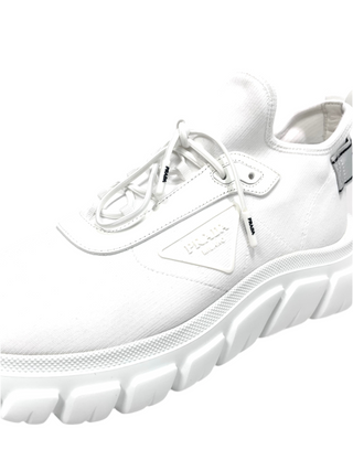 Prada White Triangle Logo Sneakers