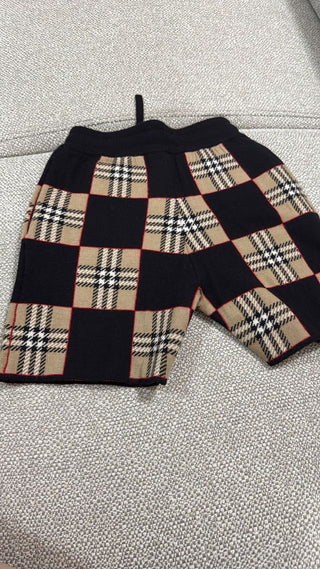 Burberry Classic Vintage Caro Wool Short