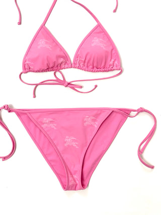 Burberry Pink Horse Logo Padded Bikini