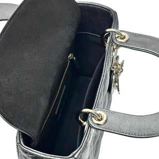 Lady Dior Mettalic Dark Grey Cannage Lambskin