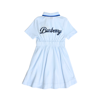 Burberry Light Blue Polo Dress with Brand Name Logo