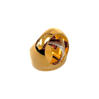 Burberry Gold coated Glas effect round logo ring