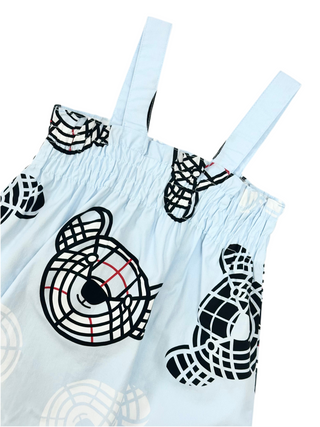 Burberry Baby Blue Bear Logo Summer Dress