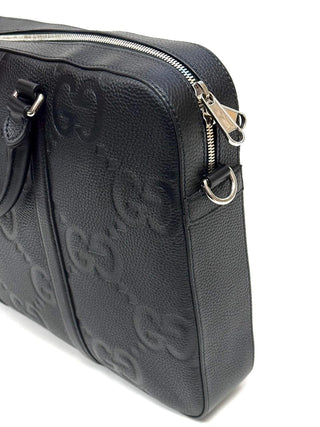 Gucci Big GG Laptop Bag Black Leather