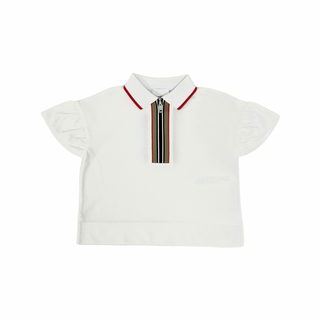 Burberry White Icon Stripe Polo Shirt