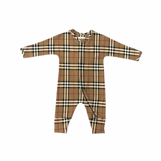 Burberry Classic Caro Patch Baby onesie and hat set