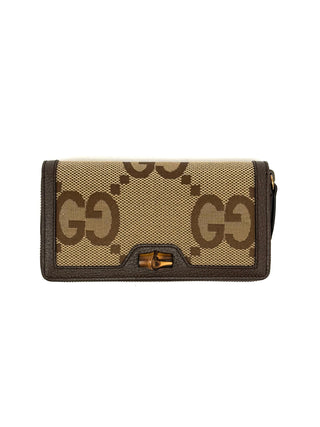 Gucci Long Wallet Bamboo Brown Beige