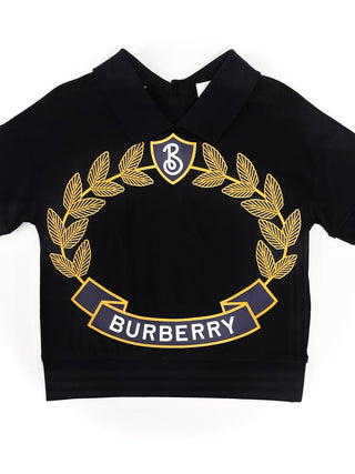 Burberry Black Gold Name Logo Polo Shirt