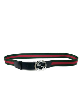 Gucci Classic Color Belt with Silver Blondie Buckle