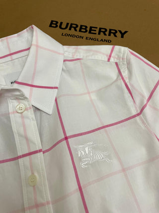 Burberry White Pink Caro Shirt Dress