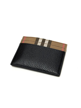 Burberry Classic Blk Beige Card Holder