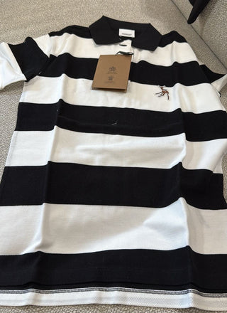 Burberry Black White Stripes Polo Shirt