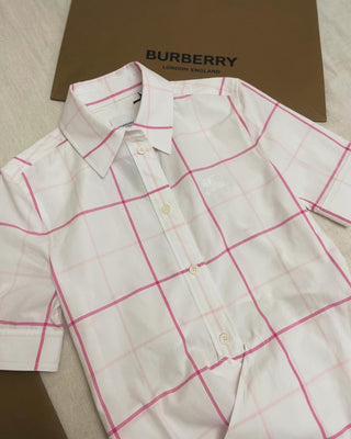 Burberry White Pink Caro Shirt Dress