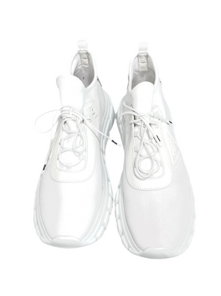 Prada White Triangle Logo Sneakers